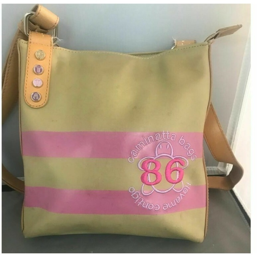 Vintage CTTA Caminatta Bags Crossbody Brown & Pink Women's‎ Bag Purse Handbag